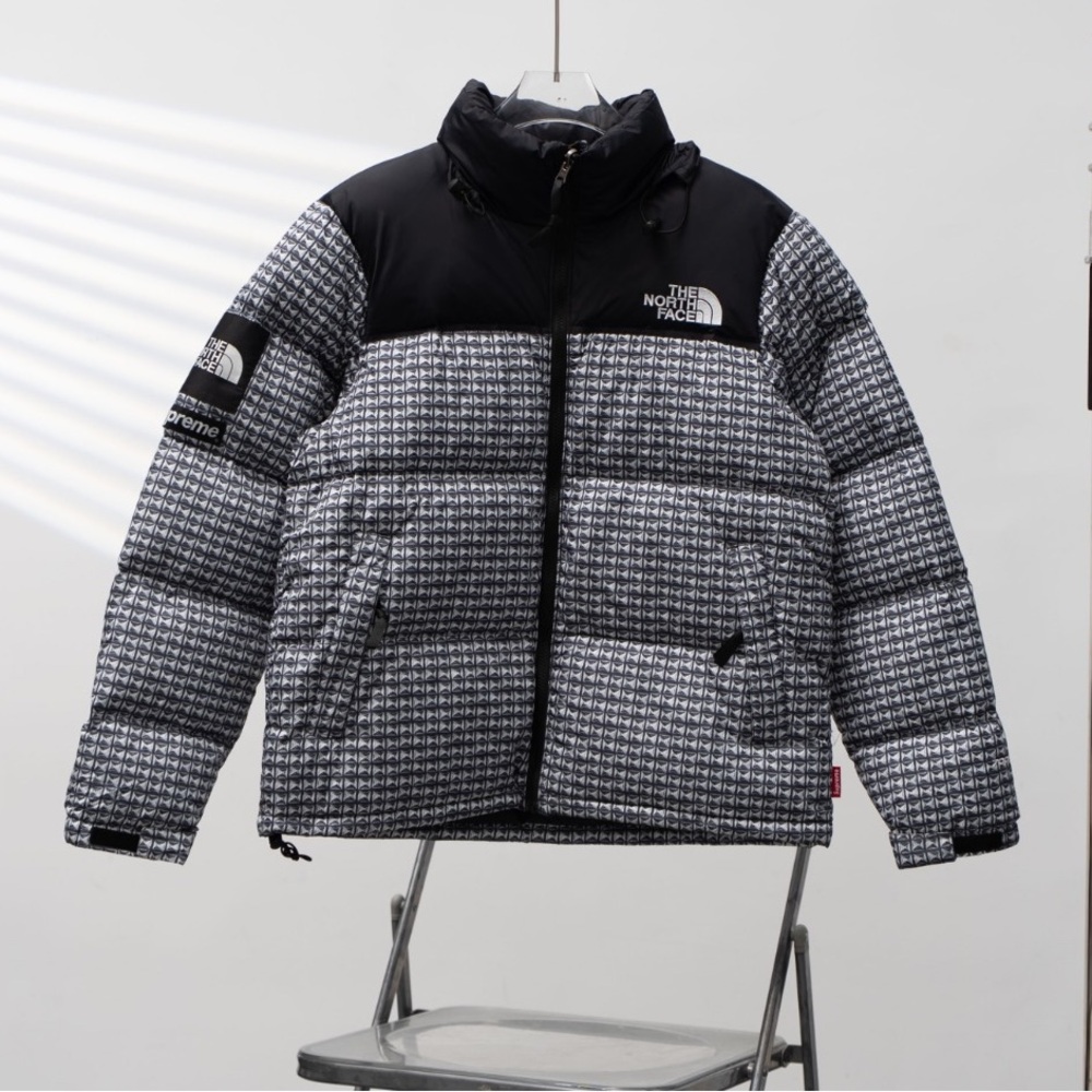 The North Face Black & White Patterned Men's Puffer Jacket
